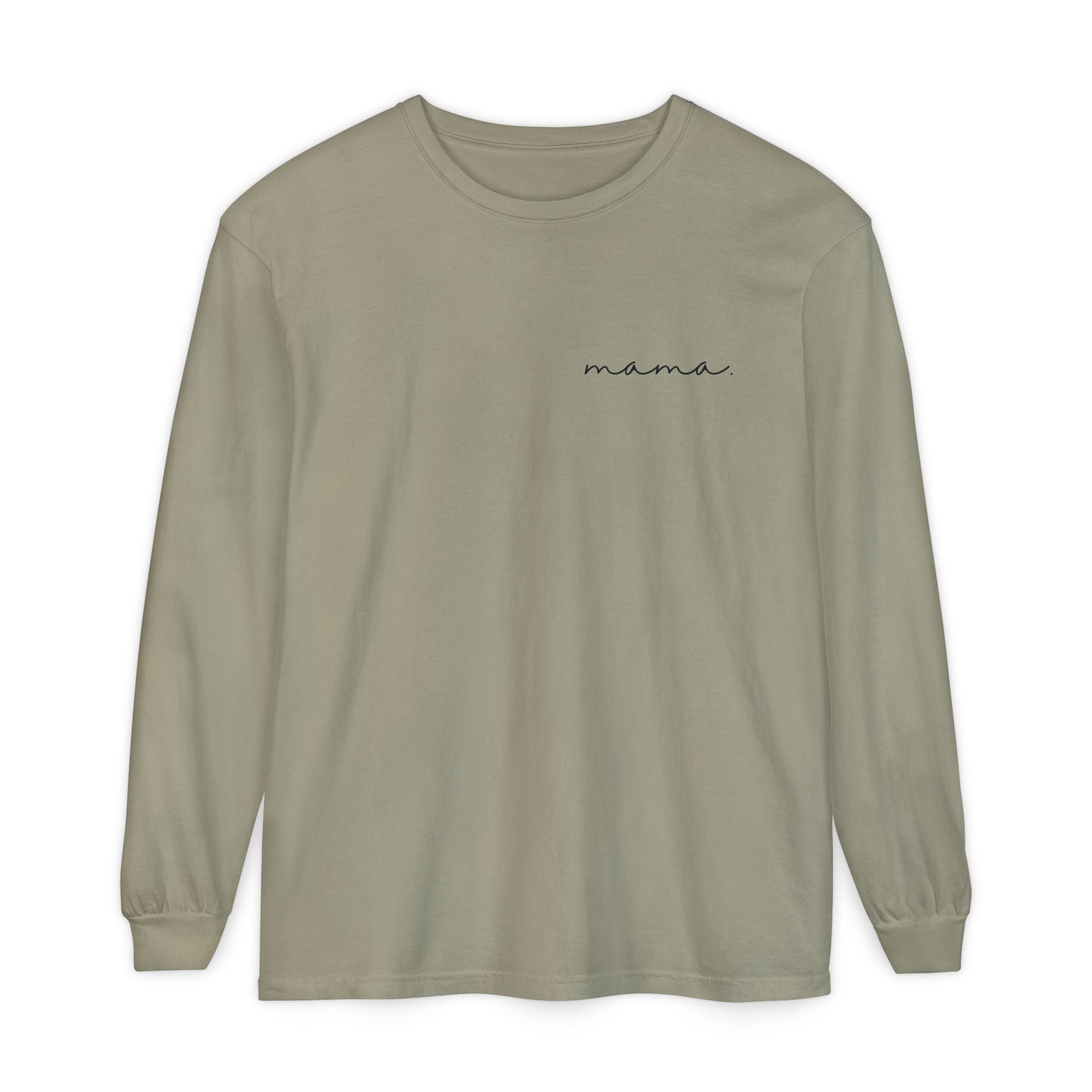 mama. in Cursive T-shirt | Adult Long Sleeve Tee