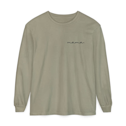 mama. in Cursive T-shirt | Adult Long Sleeve Tee