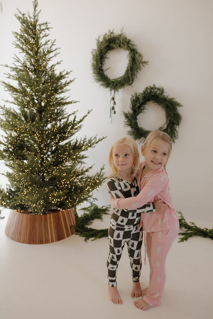Bamboo Two Piece Pajamas | Christmas Tree Checkerboard