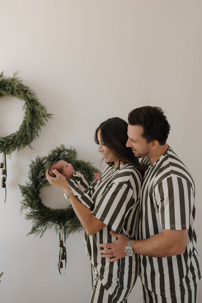 Bamboo Zip Pajamas | Fireside Stripe