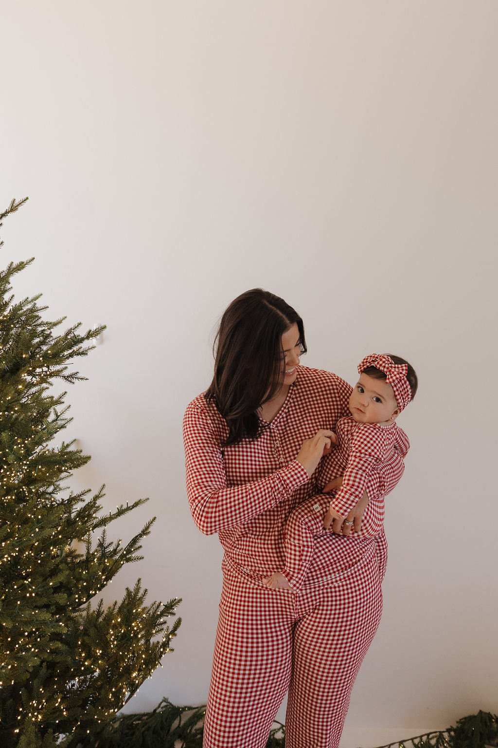 Bamboo Zip Pajamas | Red Gingham