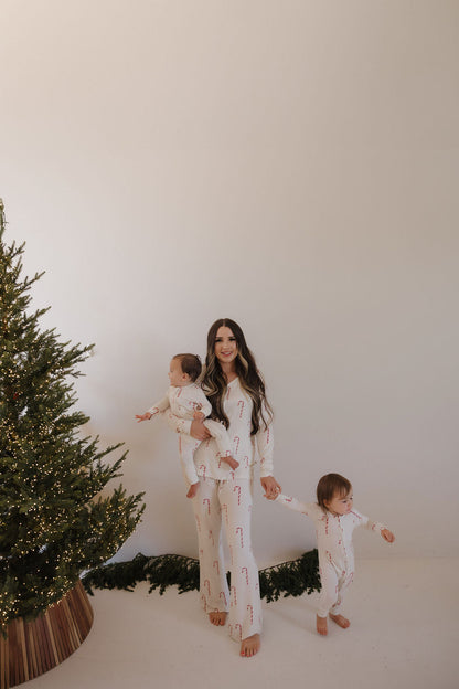 Bamboo Zip Pajamas | Candy Cane
