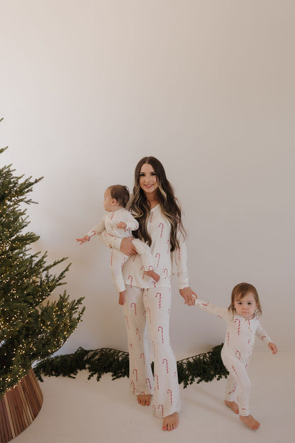 Bamboo Zip Pajamas | Candy Cane