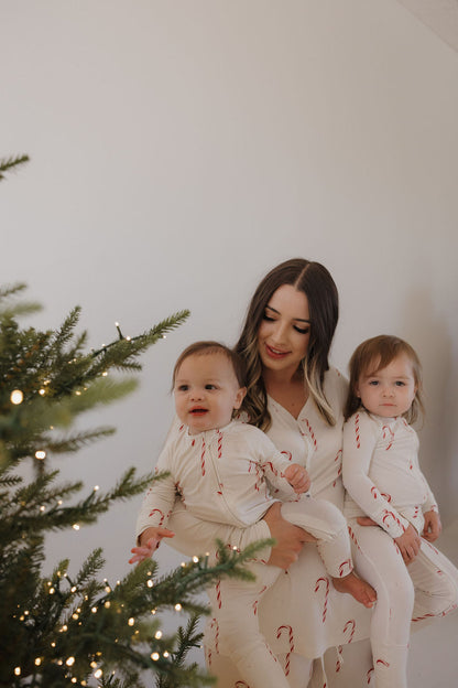 Bamboo Zip Pajamas | Candy Cane