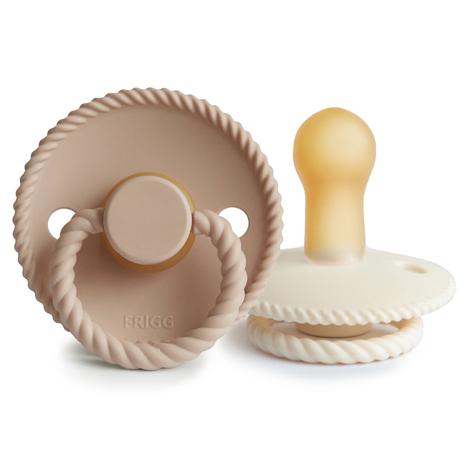 FRIGG Rope Natural Rubber Pacifier 2 - Pack - Tenth &amp; Pine - FRIGG PACIFIERS - 6 - 18 months - Blush/Cream