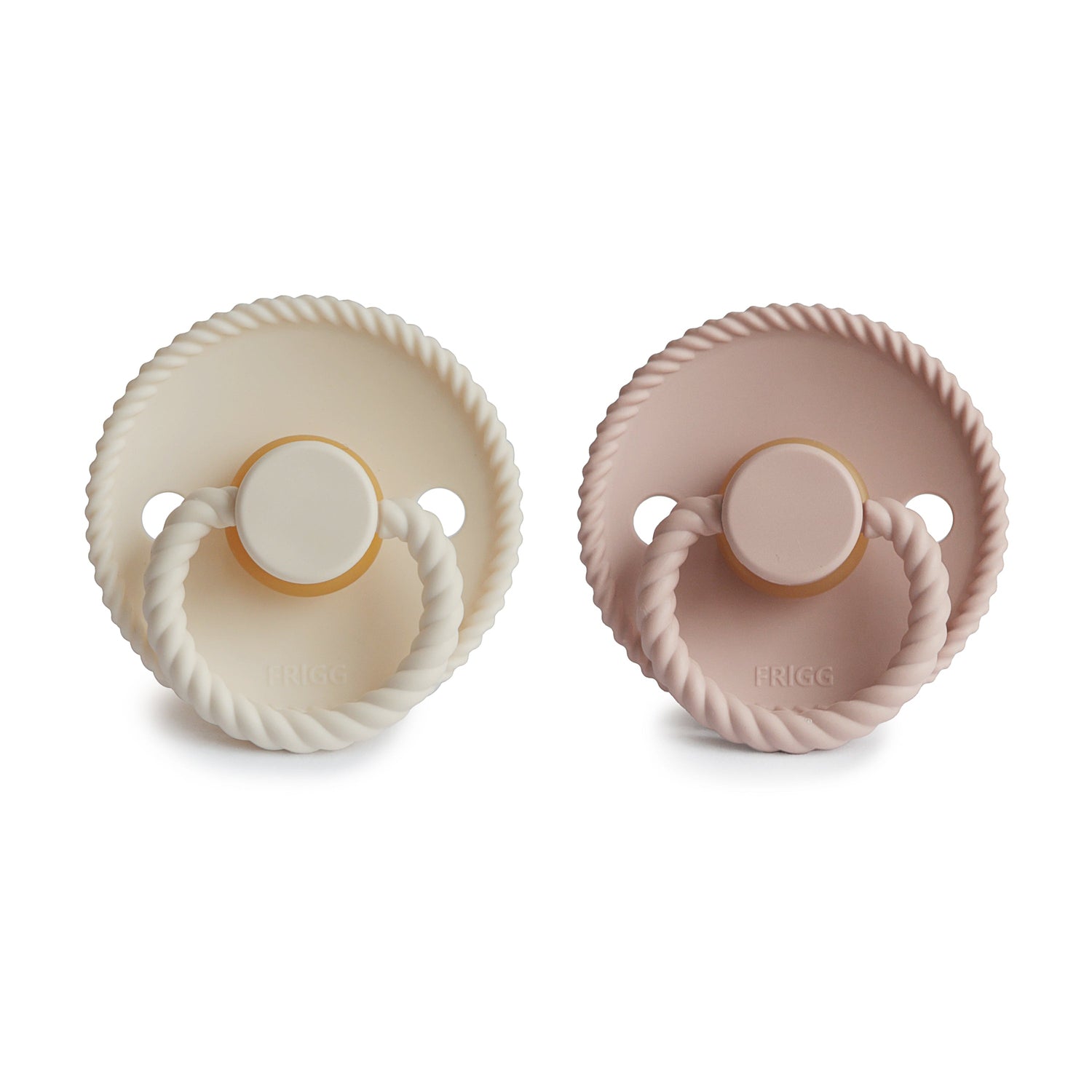 FRIGG Rope Natural Rubber Pacifier 2 - Pack - Tenth &amp; Pine - FRIGG PACIFIERS - 6 - 18 months - Cream/Green Tea