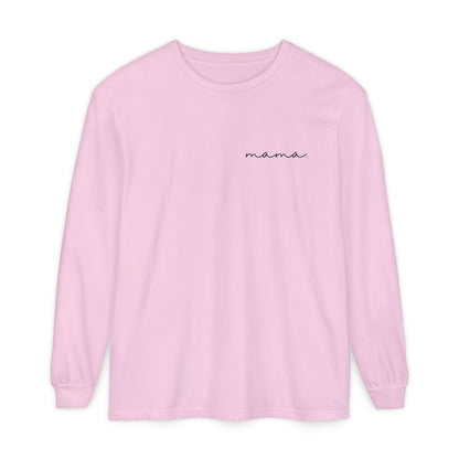 mama. in Cursive T-shirt | Adult Long Sleeve Tee