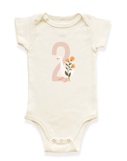 Goose Monthly Milestone Organic Baby Bodysuit