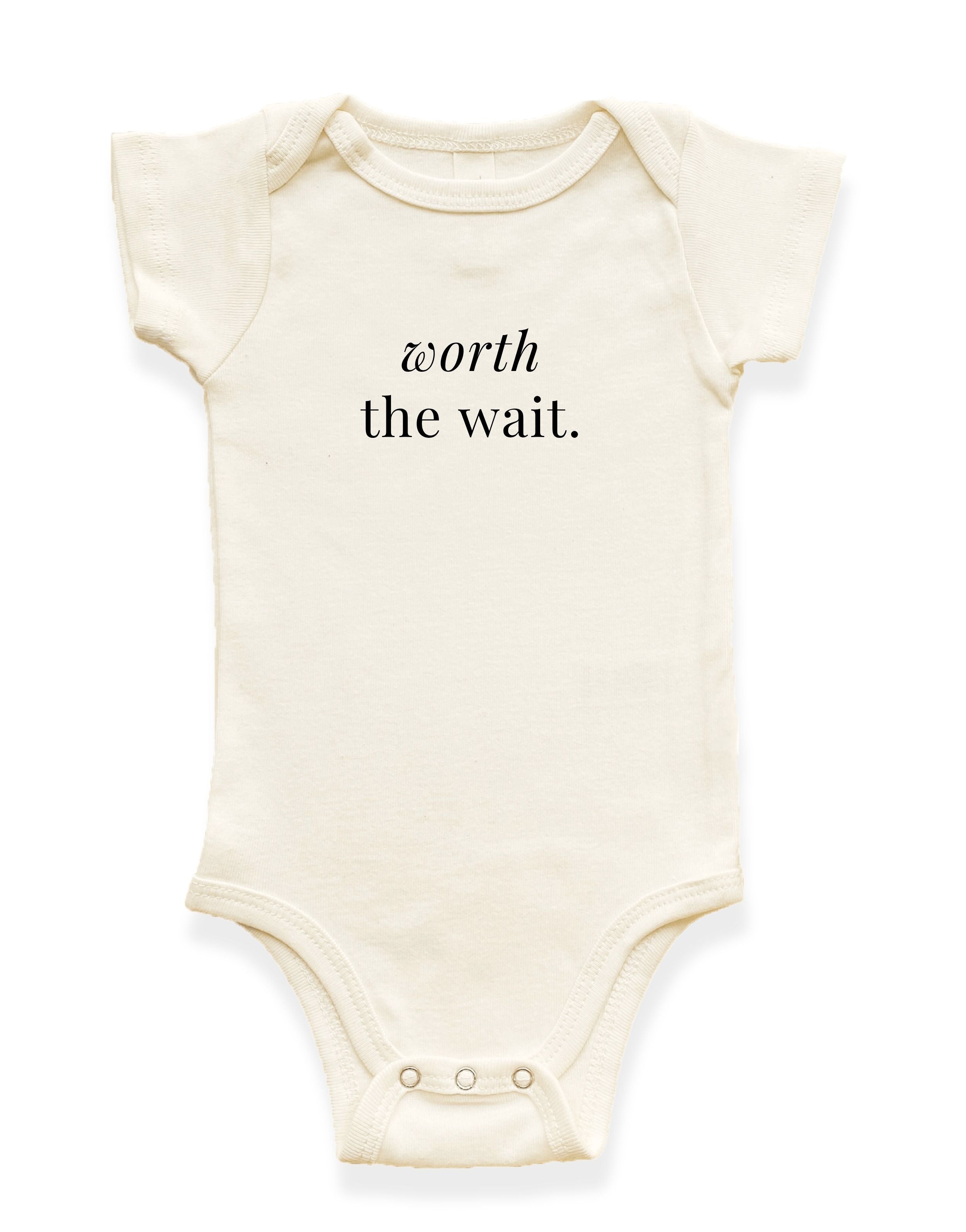 Worth The Wait Organic Cotton Baby Bodysuit