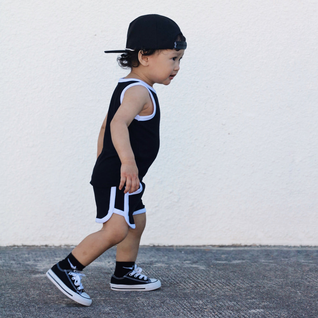 TRACK SHORTS SET- Bamboo Rib Midnight