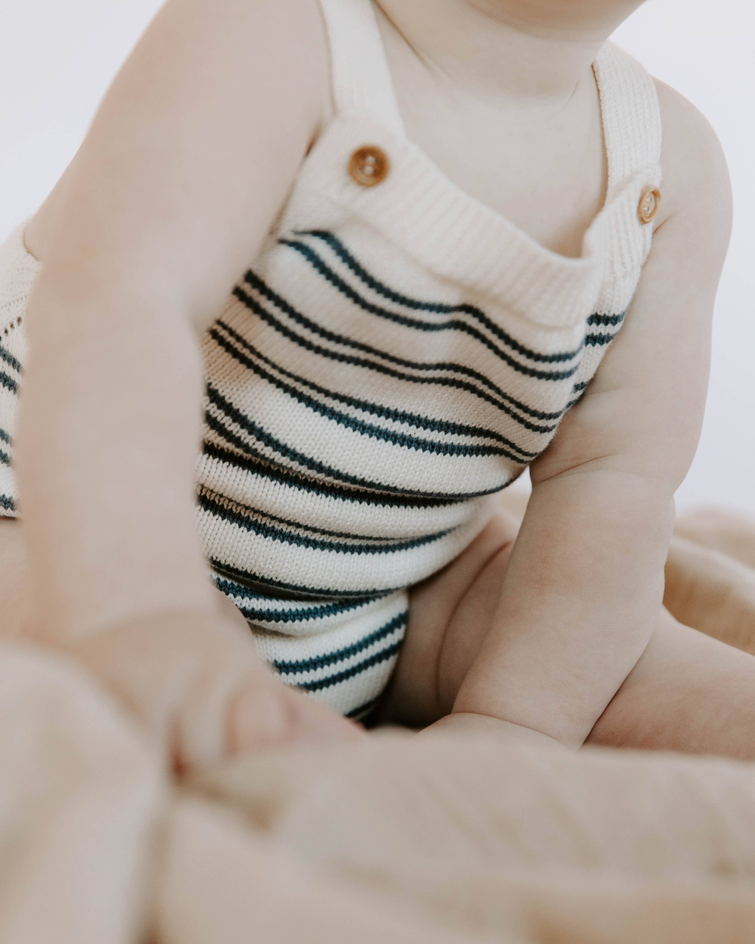 Organic Cotton Stripe Knit Bubble Romper