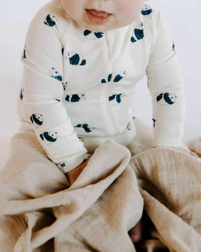 Modal Convertible Footy Pajamas in Panda