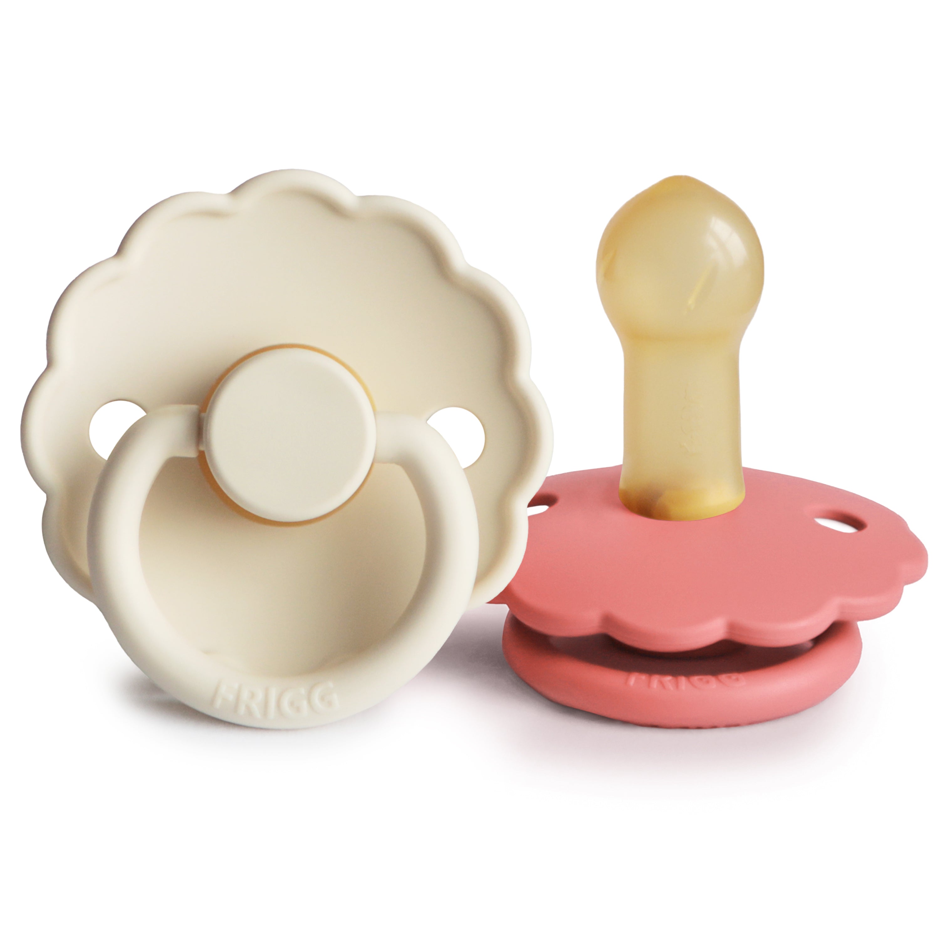 FRIGG Daisy Natural Rubber Pacifier 2 - Pack - Tenth &amp; Pine - FRIGG PACIFIERS - 6 - 18 months - Cream/Poppy