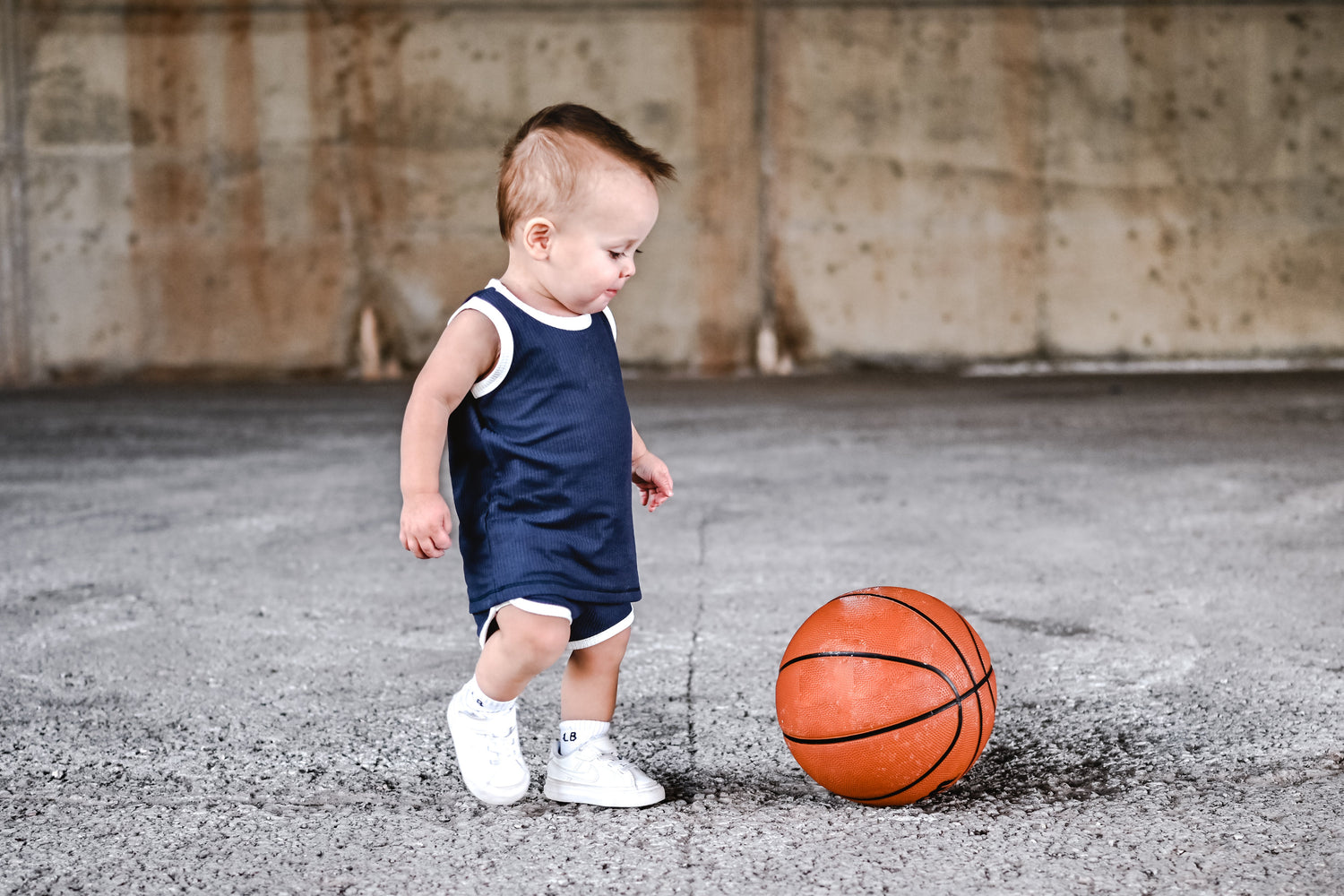 TRACK SHORTS SET- Bamboo Rib Navy