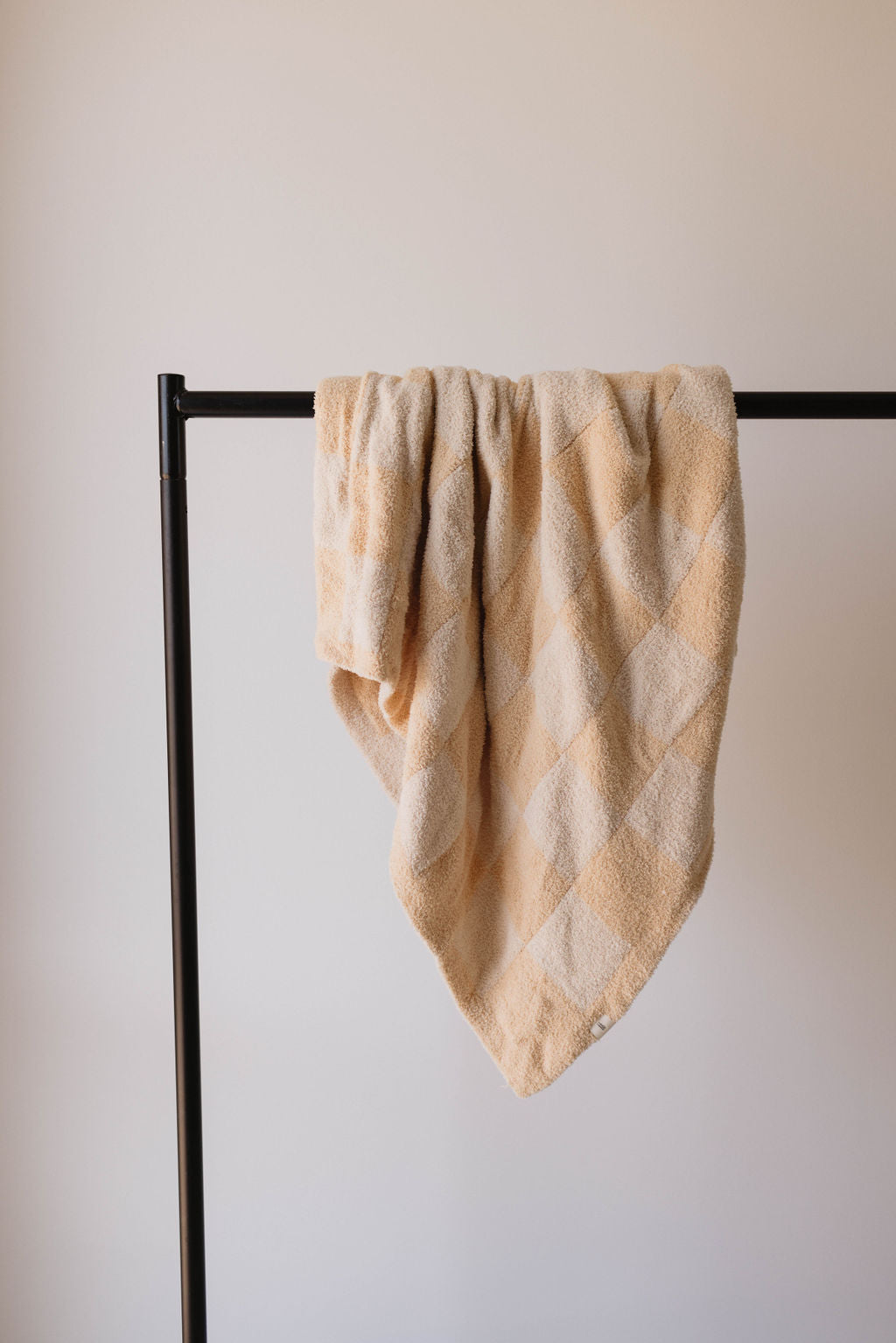 Plush Blanket  | Peaches &amp; Cream Checkerboard