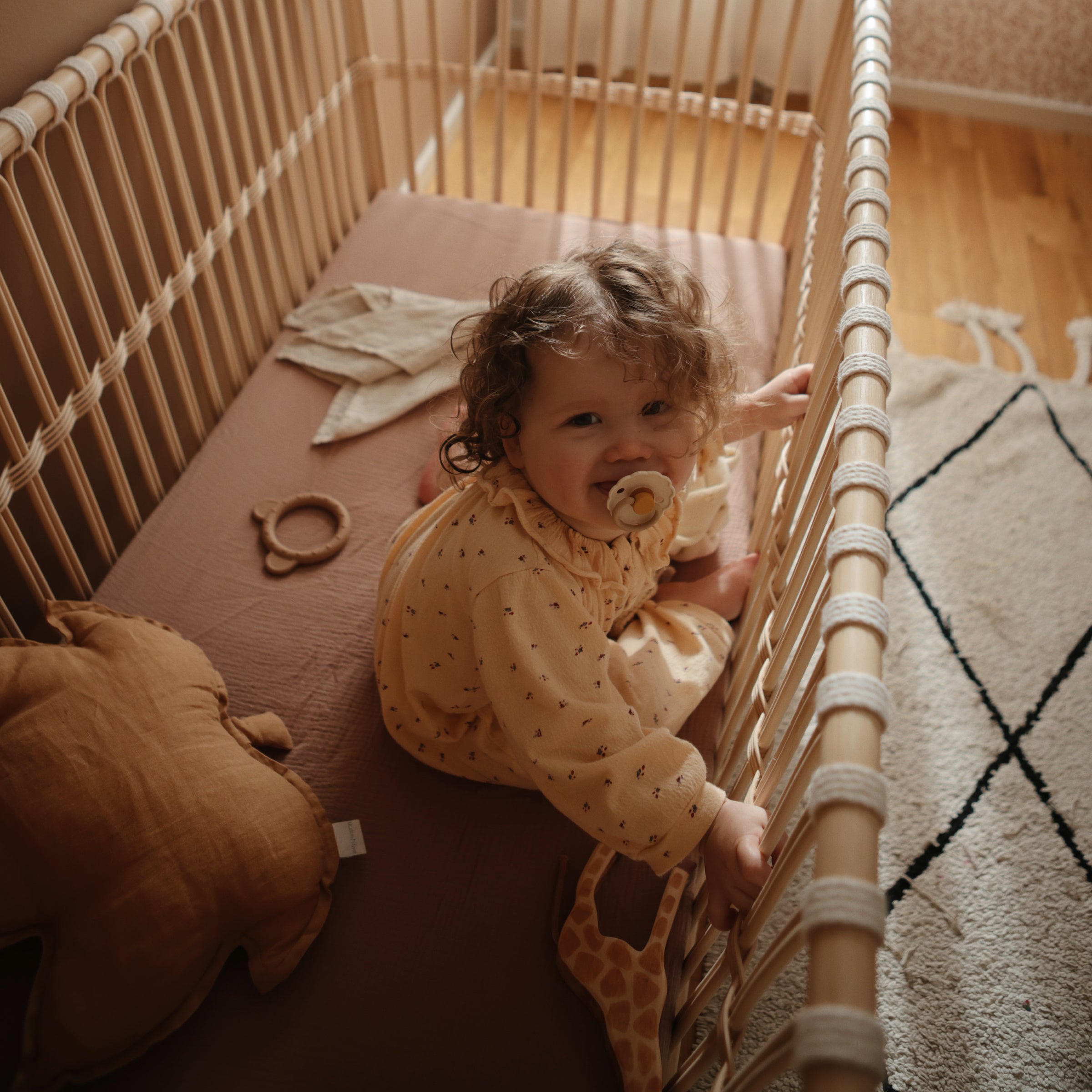 FRIGG Daisy Natural Rubber Pacifier 2 - Pack - Tenth &amp; Pine - FRIGG PACIFIERS - 6 - 18 months - Pink Cream/Poppy