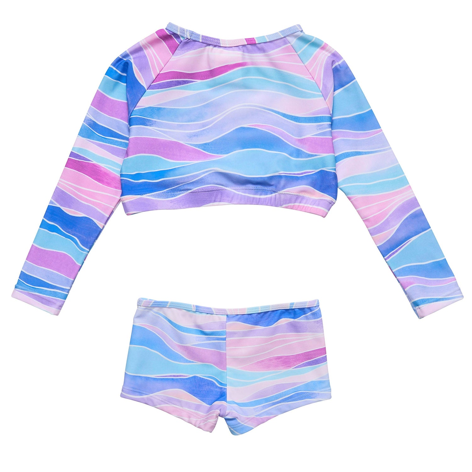 Water Hues Crop LS Rash Top Set