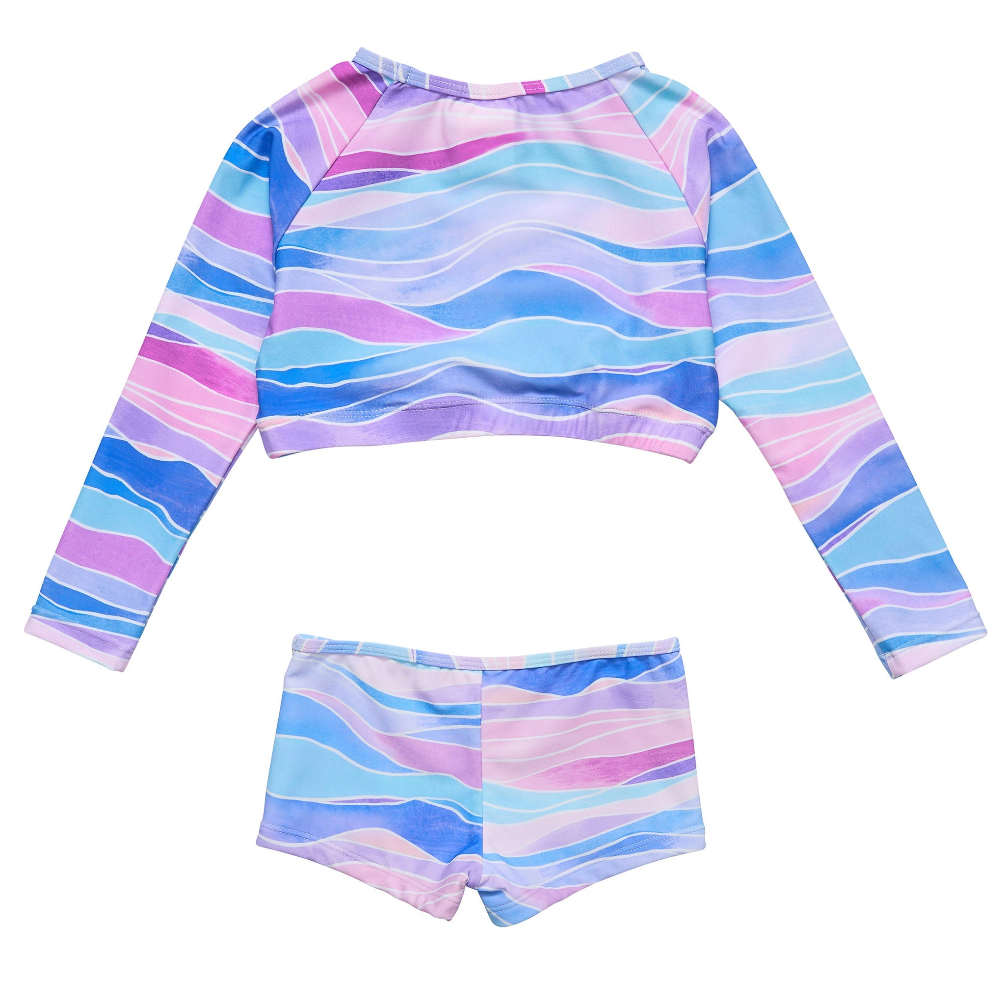 Water Hues Crop LS Rash Top Set