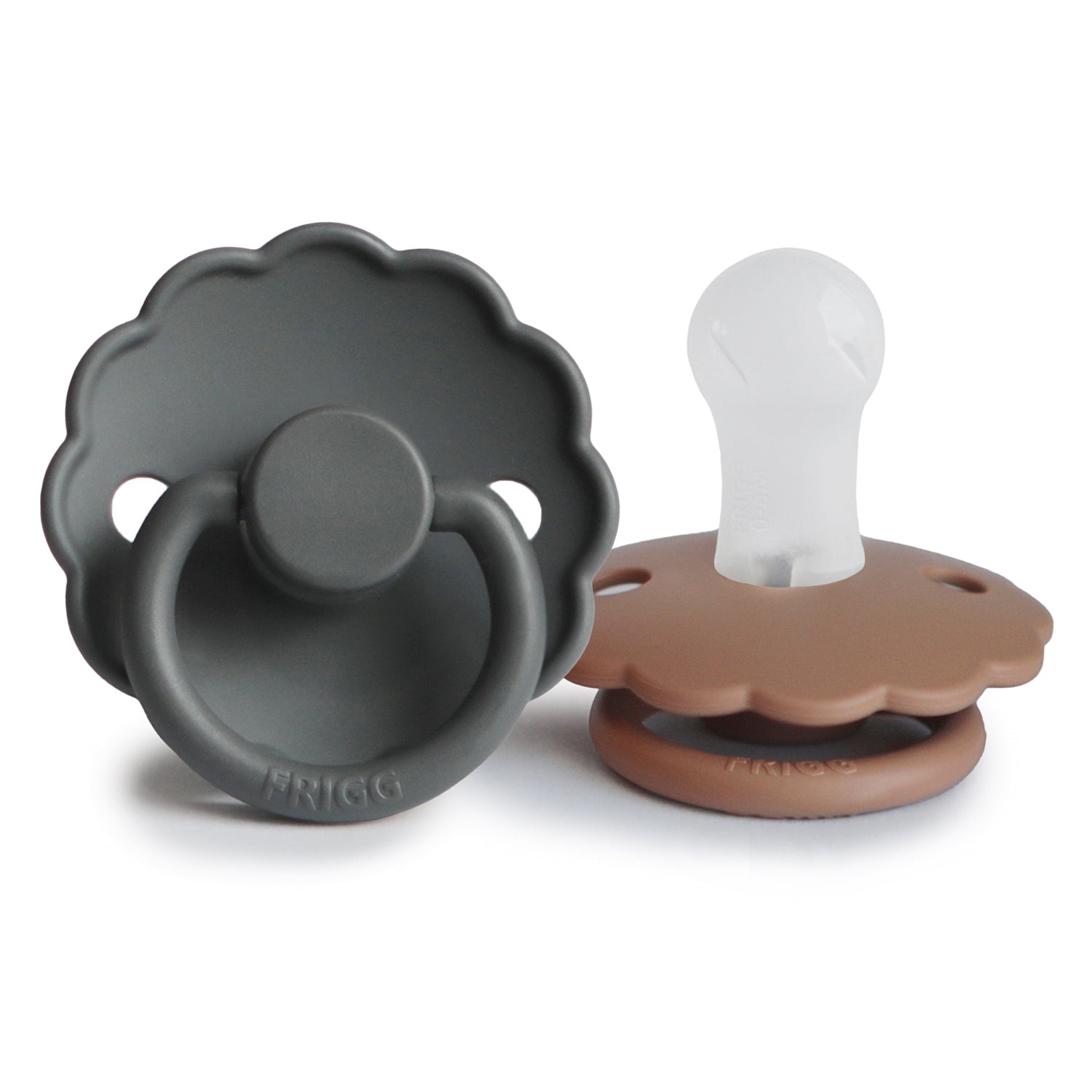 FRIGG Daisy Silicone Pacifier 2 - Pack - Tenth &amp; Pine - FRIGG PACIFIERS - 0 - 6 months - Graphite/Peach Bronze