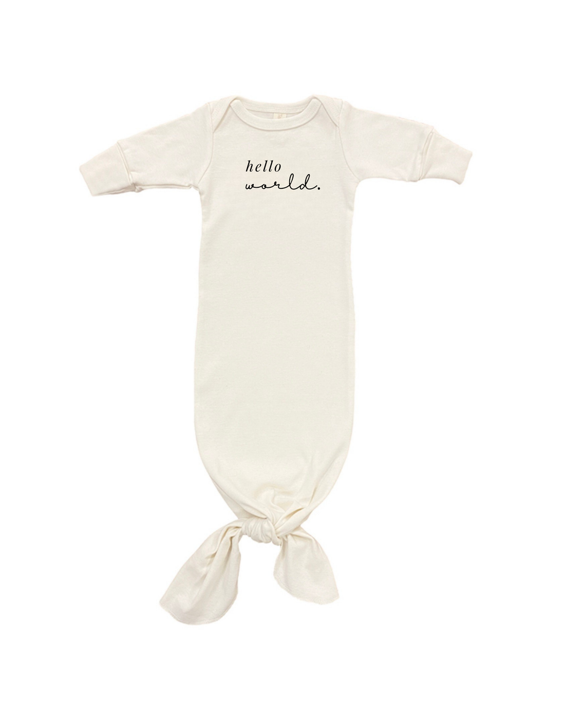 Hello World Organic Newborn Knotted Gown