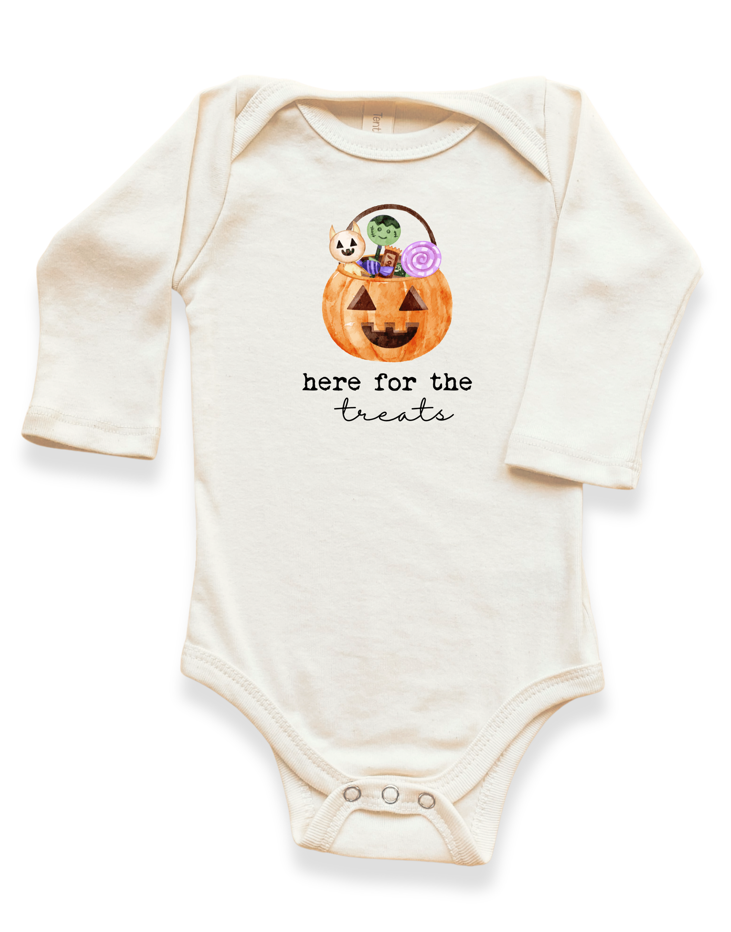 Here For The Treats Organic Bodysuit Long Sleeve
