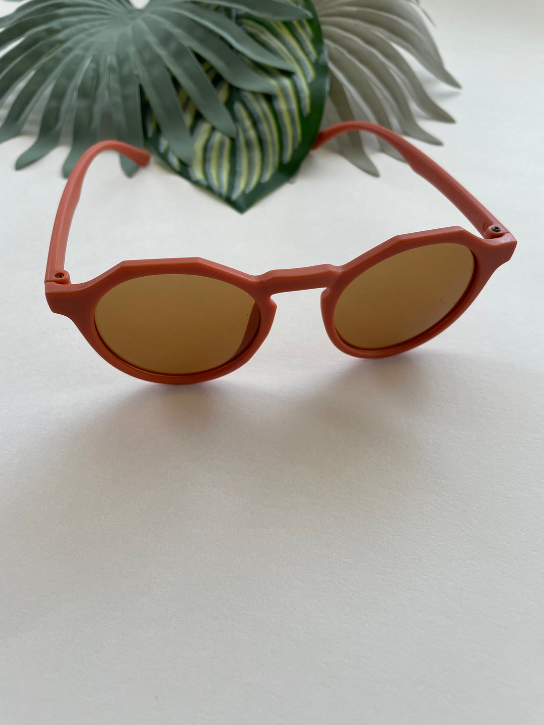 Hexagonal Sunglasses - Rust