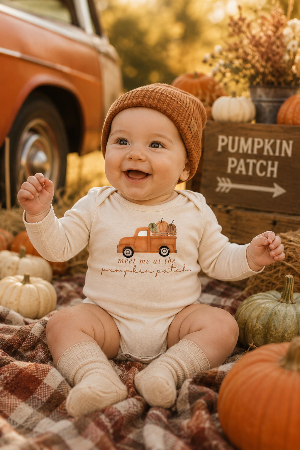 Meet Me At The Pumpkin Patch Organic Bodysuit Long Sleeve