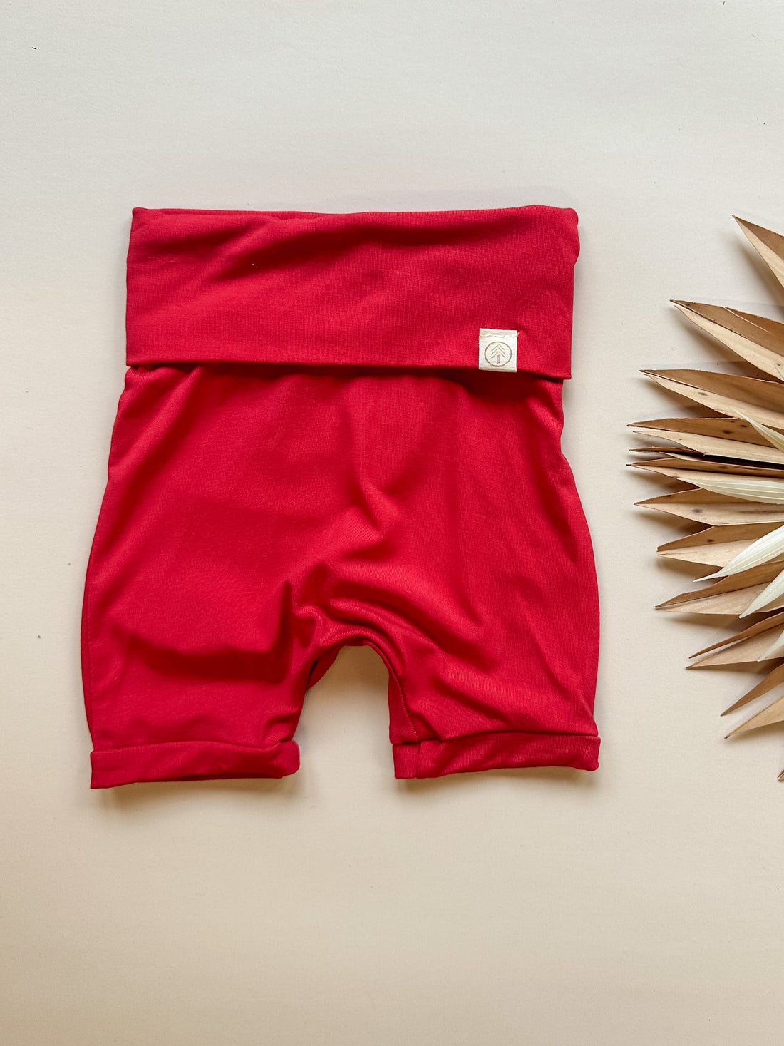 Fold Over Shorties | Red | Luxury Bamboo