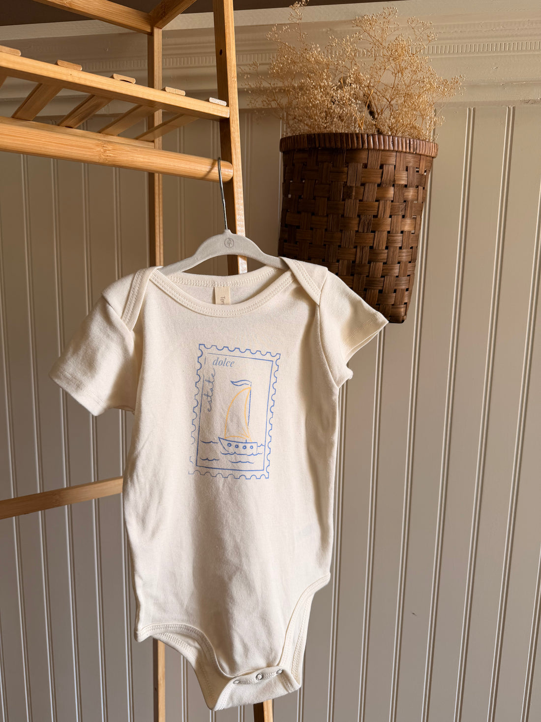 Dolce Estate Stamp Organic Cotton Baby Bodysuit