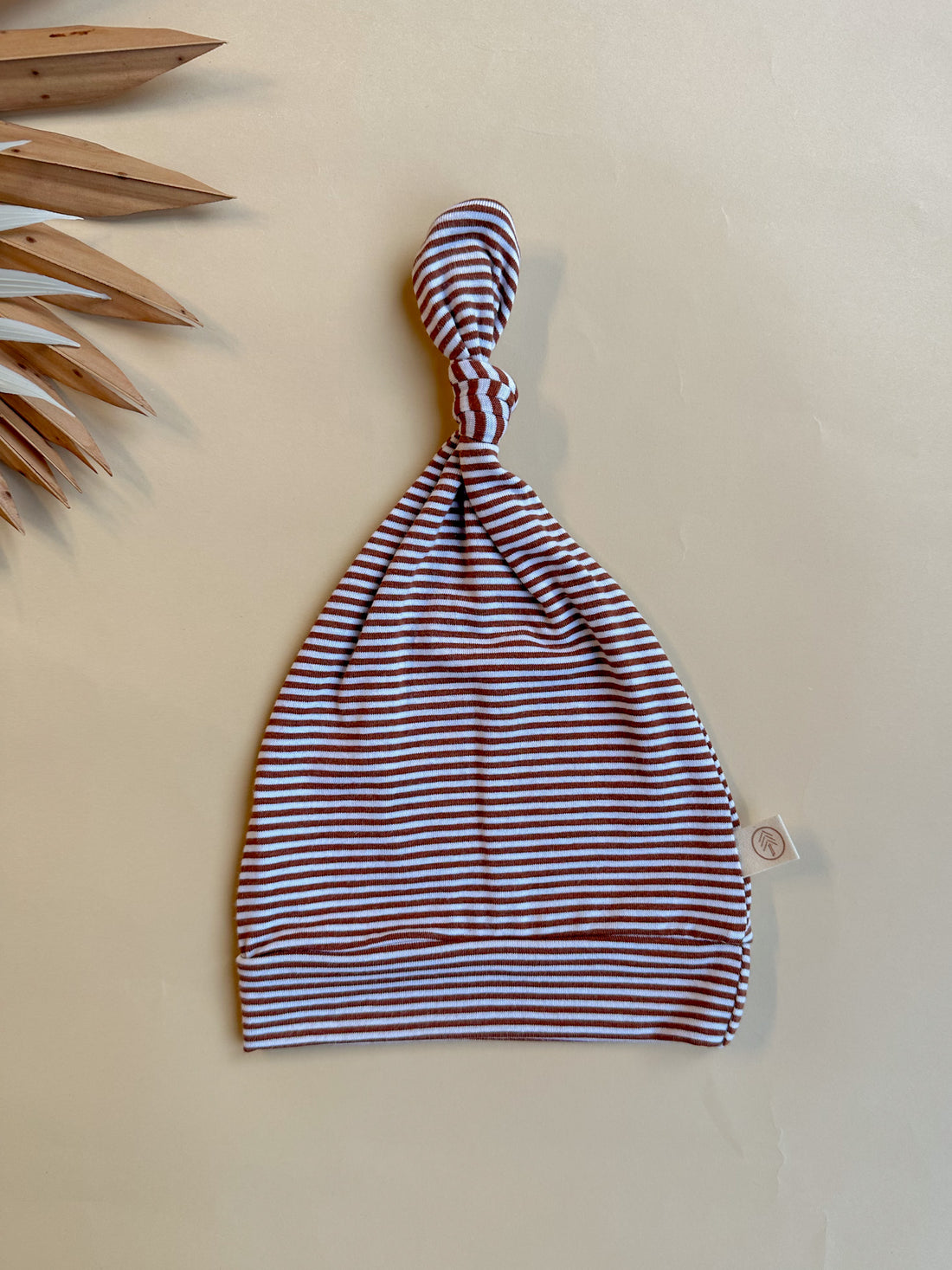 Top Knot Hat | Brown Stripe | Bamboo Organic Cotton