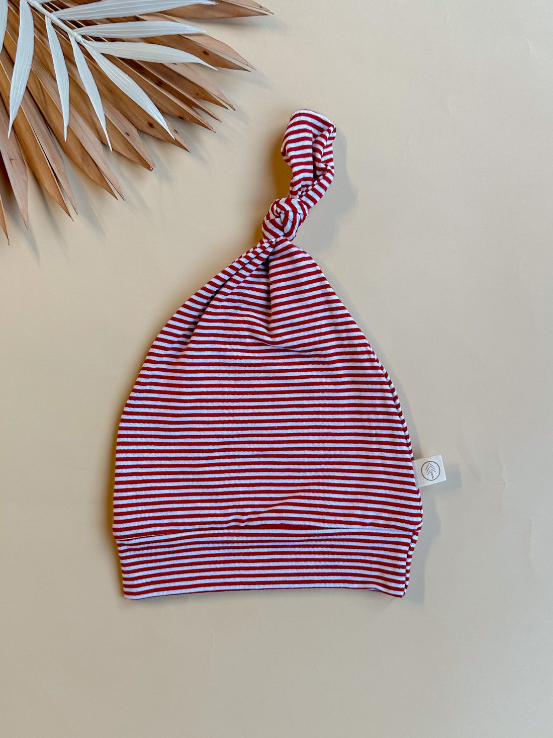 Top Knot Hat | Red Stripe | Bamboo Organic Cotton