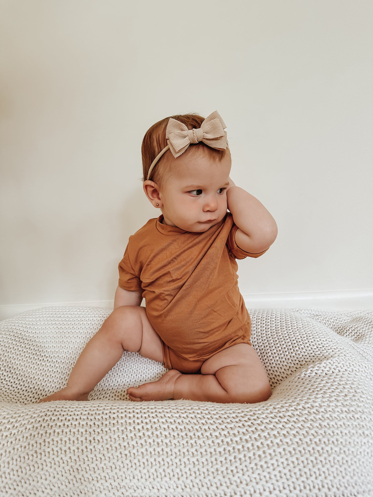 Fold Over Bloomers and Short Sleeve Tee Set | Clay | Luxury Bamboo
