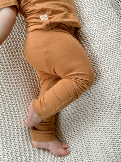 Fold Over Footie Leggings | Clay | Luxury Bamboo