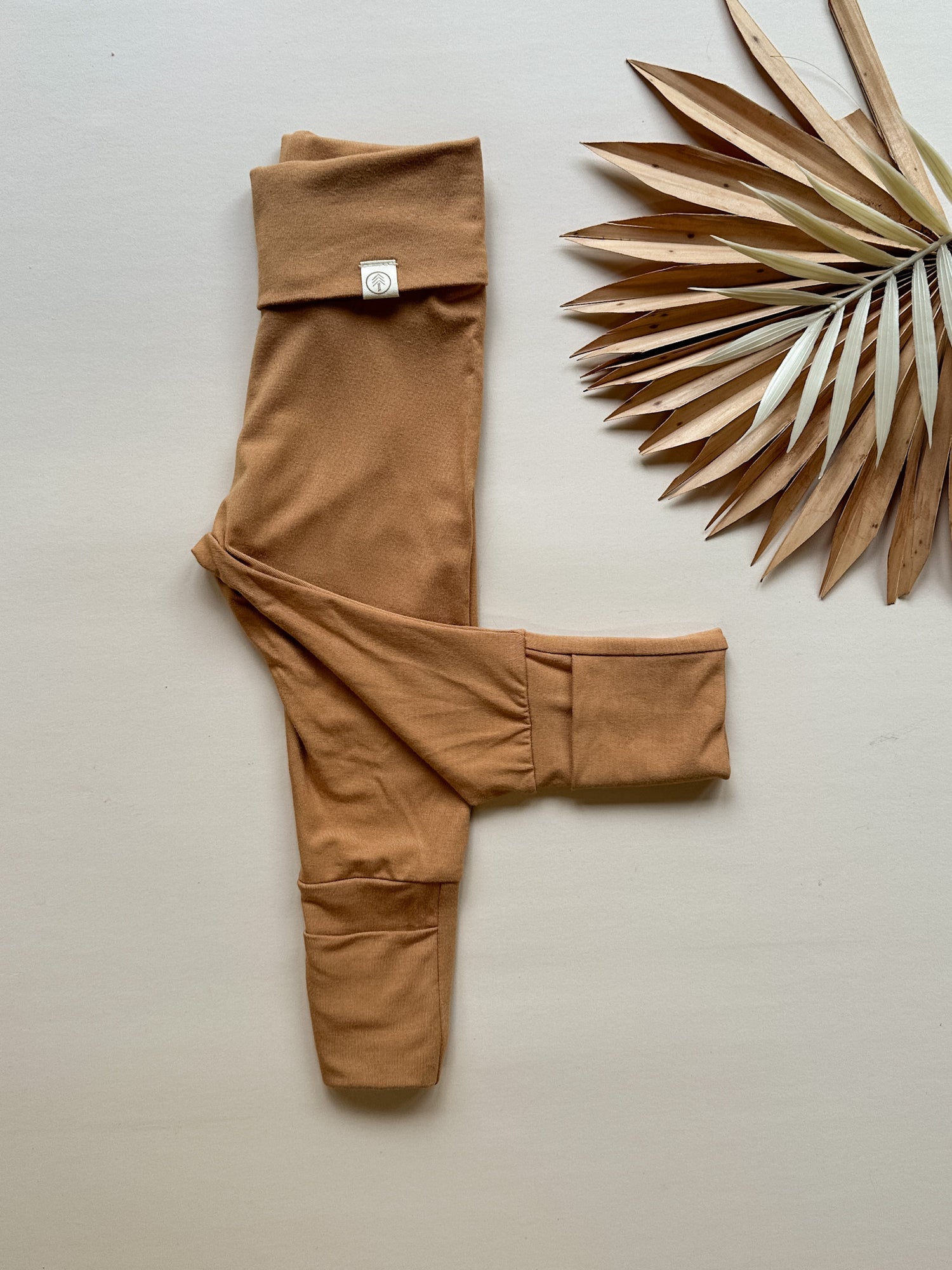 Fold Over Leggings and Short Sleeve Tee Set | Clay | Luxury Bamboo