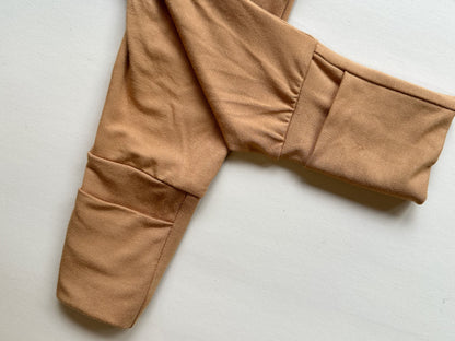 Fold Over Footie Leggings | Clay | Luxury Bamboo