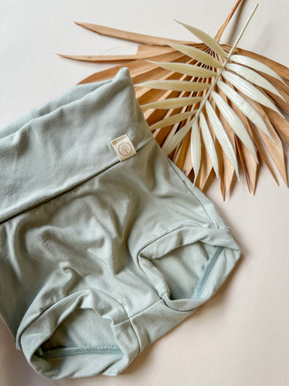 Fold Over Bloomers and Short Sleeve Tee Set | Sage | Luxury Bamboo