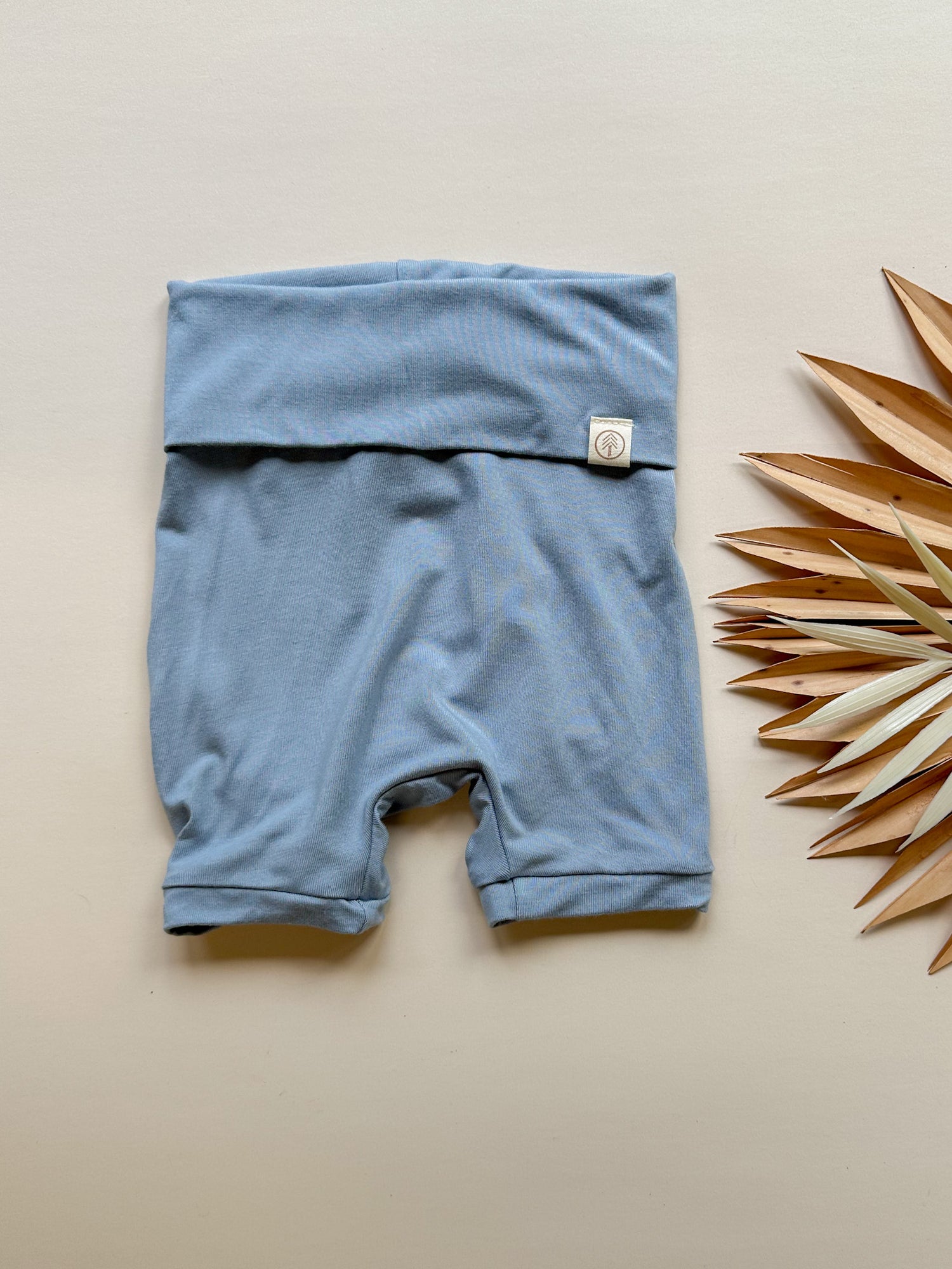Fold Over Shorties | Dusty Blue | Luxury Bamboo