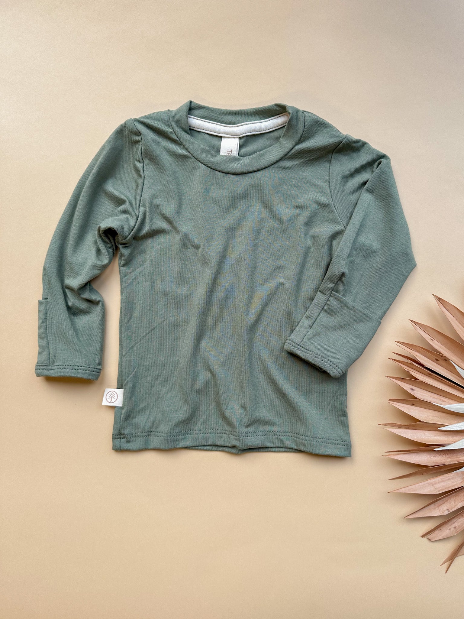 0/3m | Long Sleeve Essential Tee | Pine | Bamboo