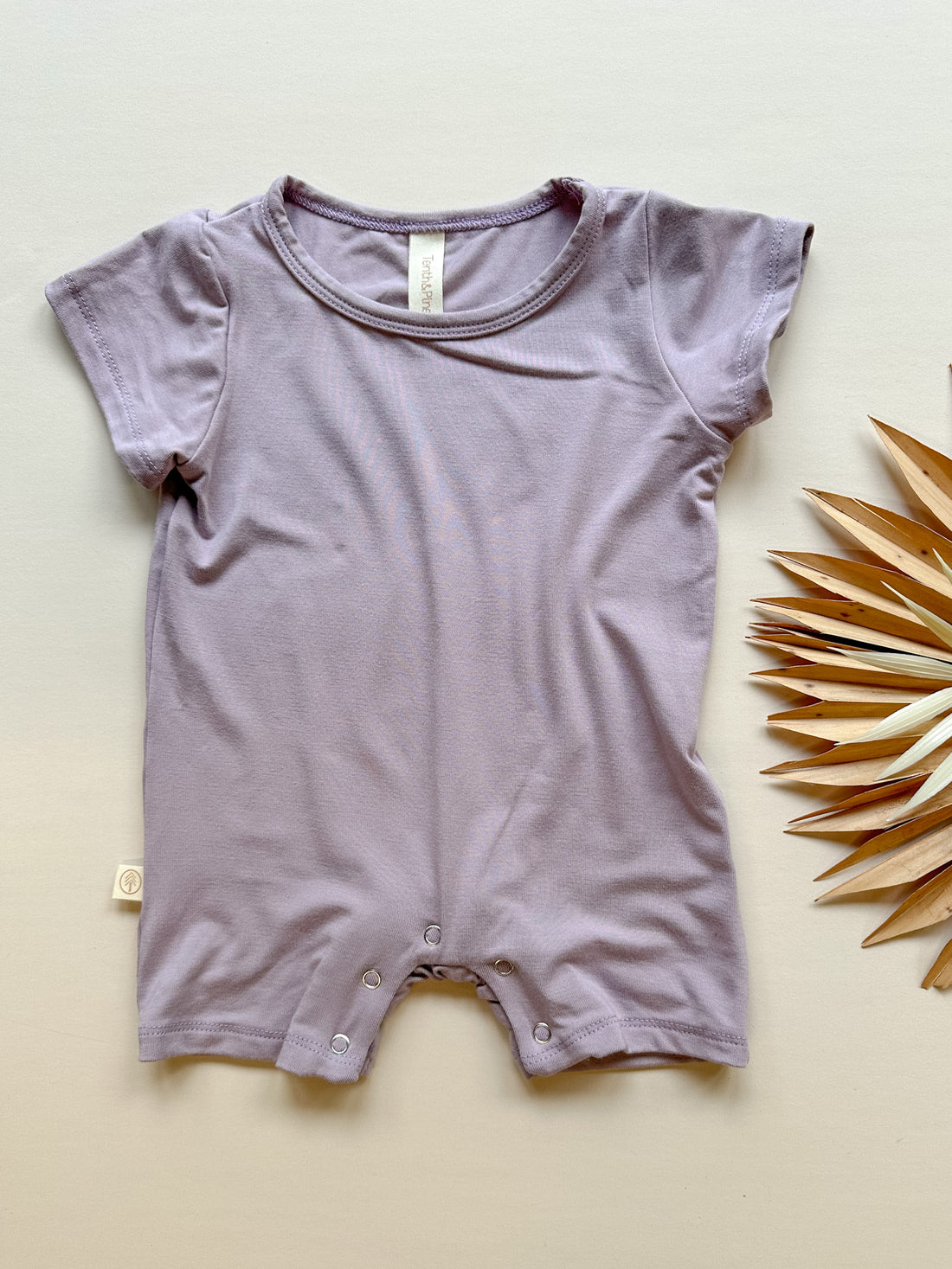 Short Sleeve Snap Romper | Dusty Purple | Luxury Bamboo