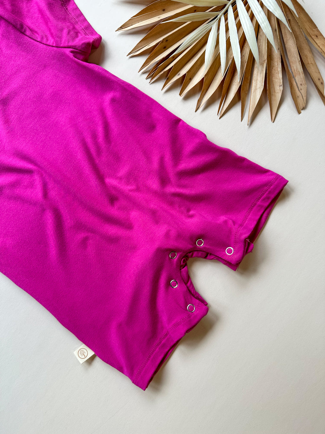 Short Sleeve Snap Romper | Fuchsia | Luxury Bamboo