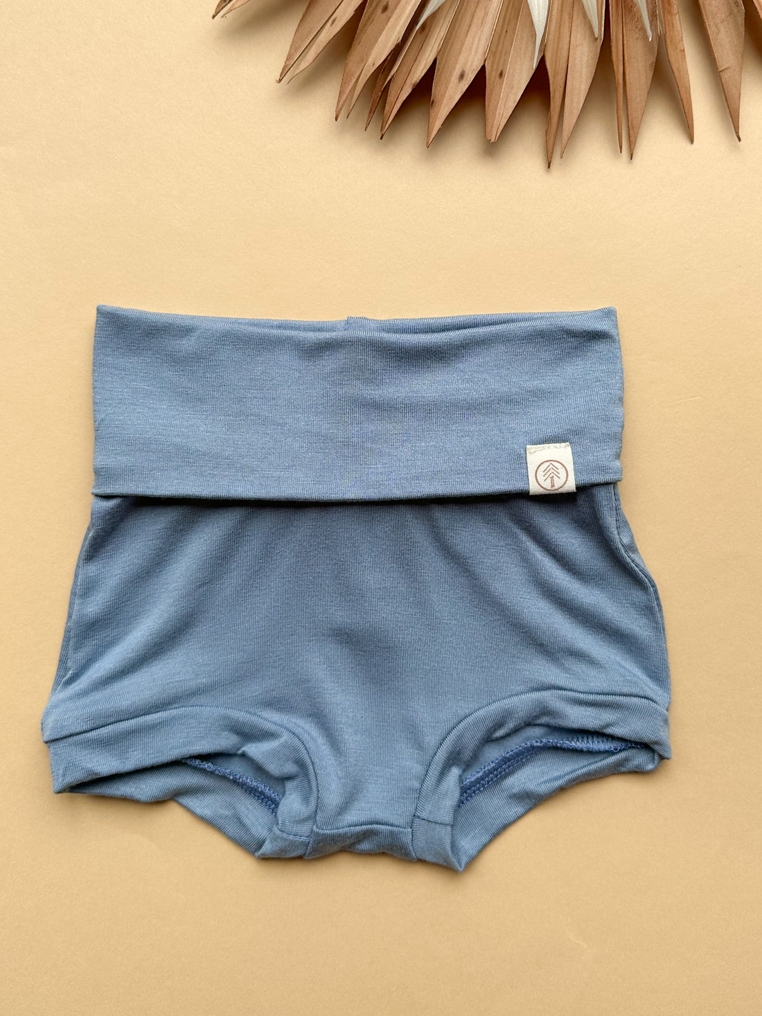 SIZE 4/5T | Fold Over Bloomers | Dusty Blue | Bamboo