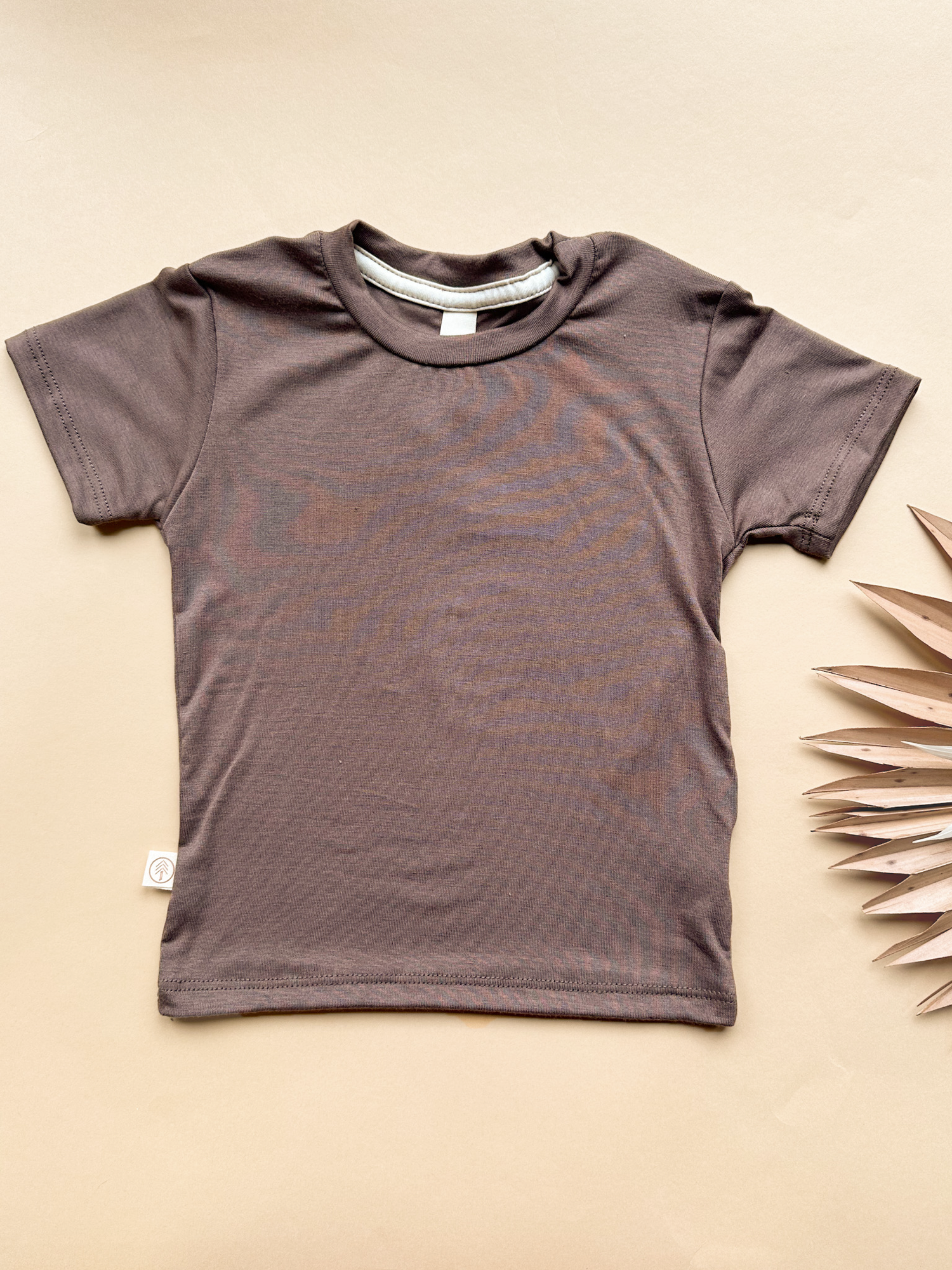 0/3M, 3/6M | Short Sleeve Essential Tee | Coffee | Bamboo