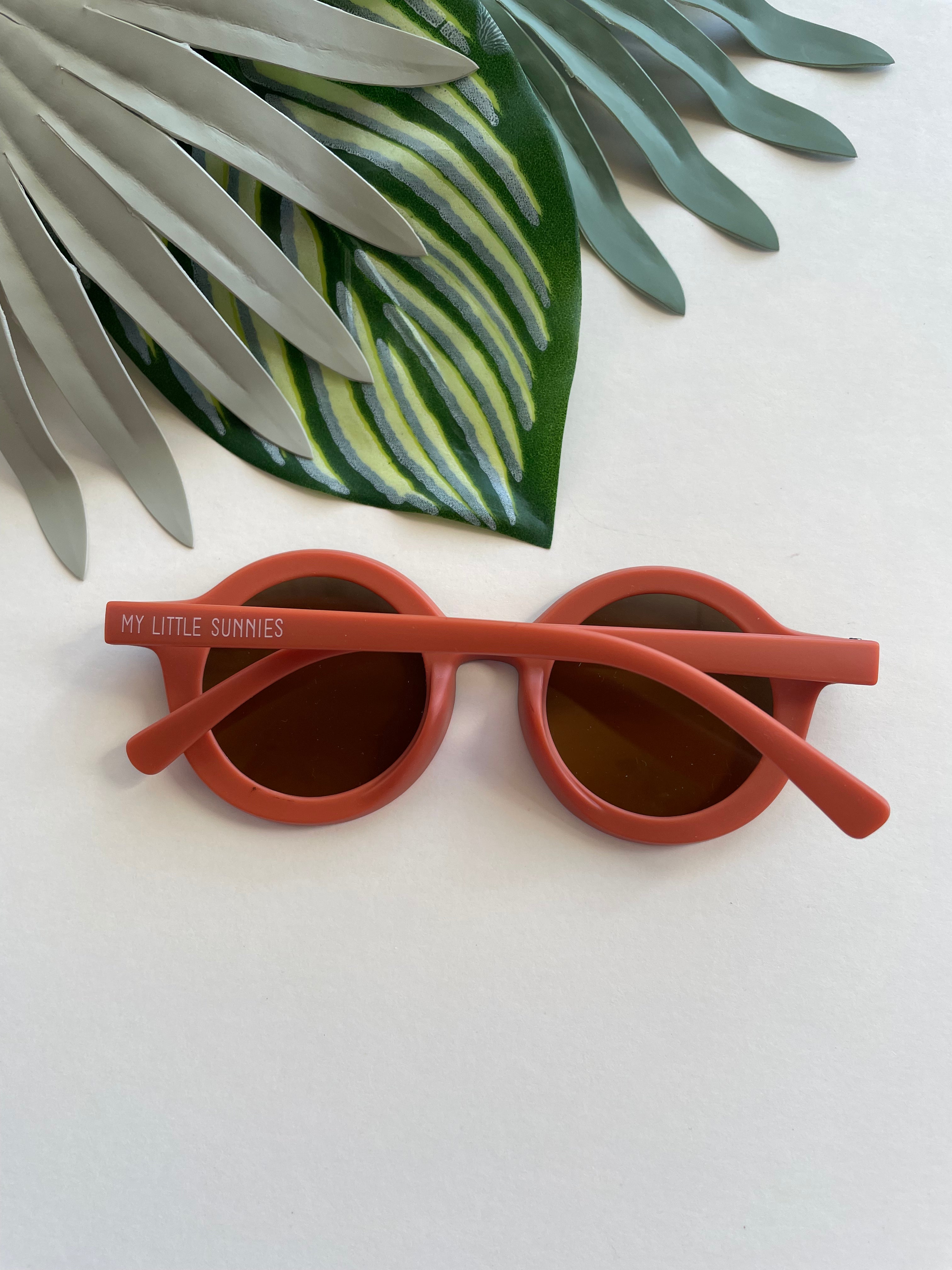 Round Two Tone Cheetah Sunglasses - Rust