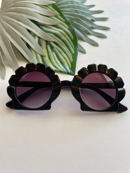 Round Seashell Sunglasses - Black