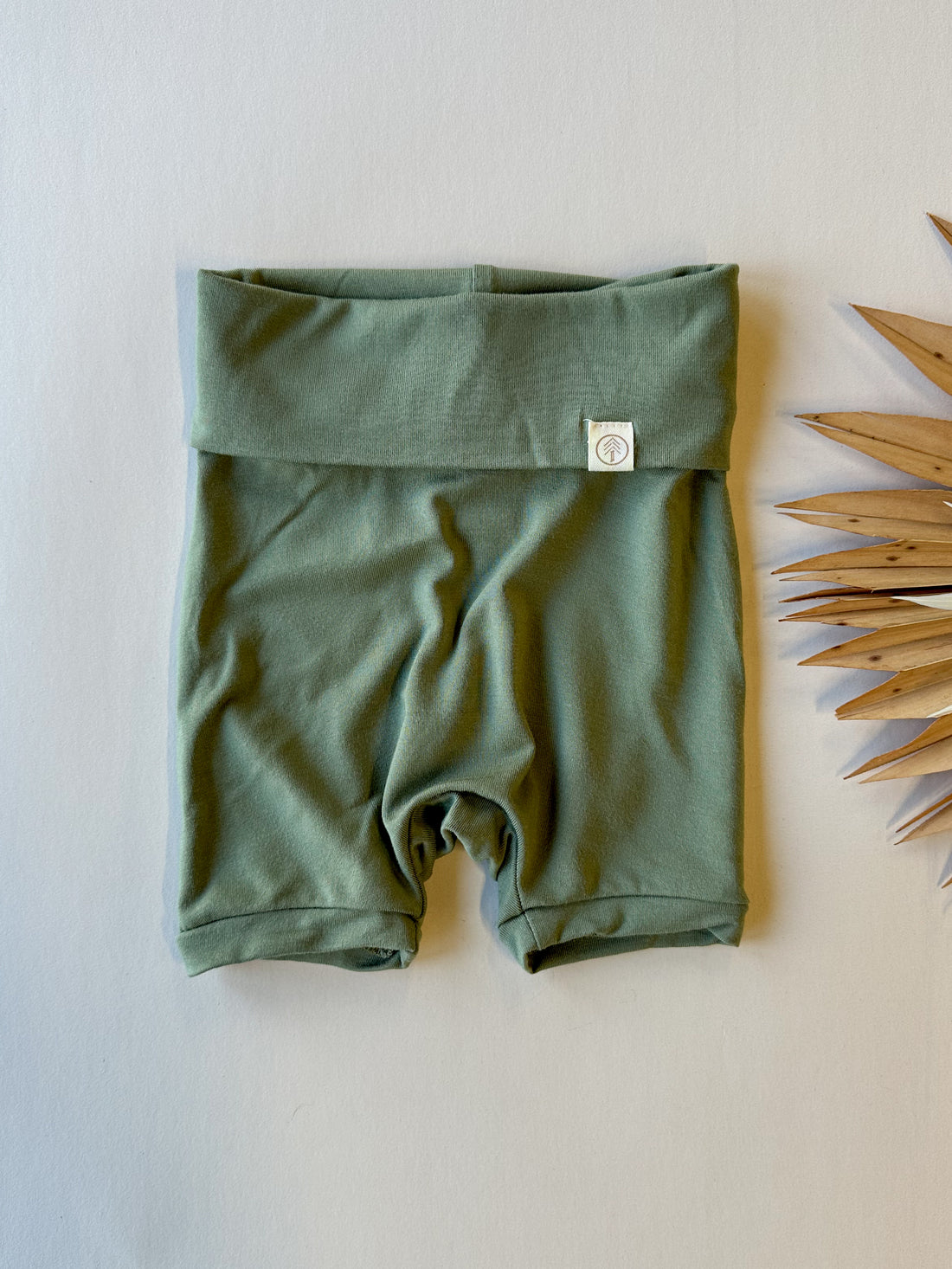 Fold Over Shorties | Eucalyptus | Luxury Bamboo