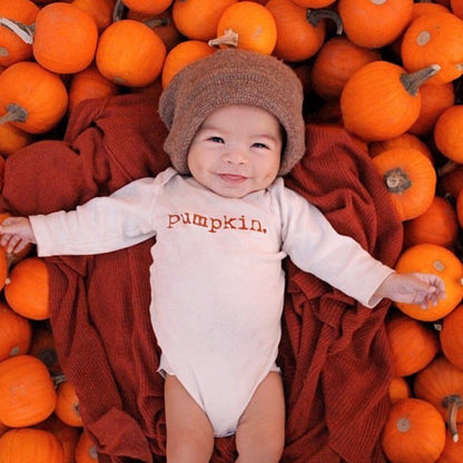 Pumpkin Rust Organic Cotton Baby Bodysuit Long Sleeve