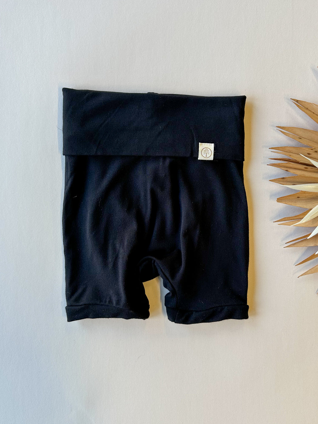 Fold Over Shorties | Black | Luxury Bamboo
