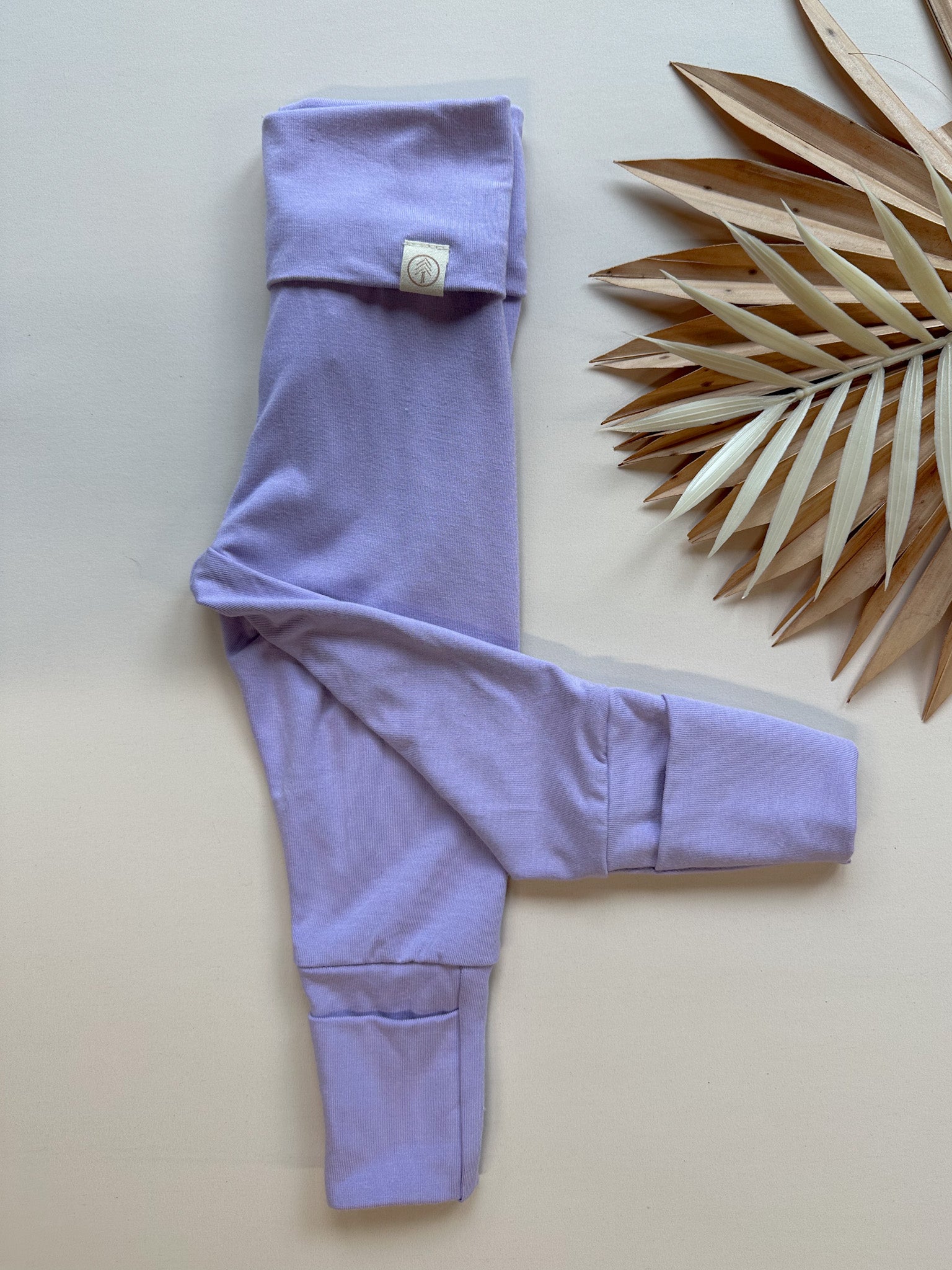Fold Over Footie Leggings | Lilac | Luxury Bamboo