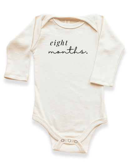 Monthly Milestones Organic Baby Bodysuit Long Sleeve