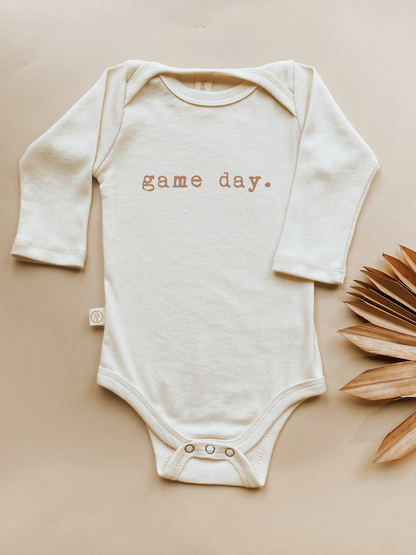 Game Day Clay Organic Cotton Baby Bodysuit Long Sleeve